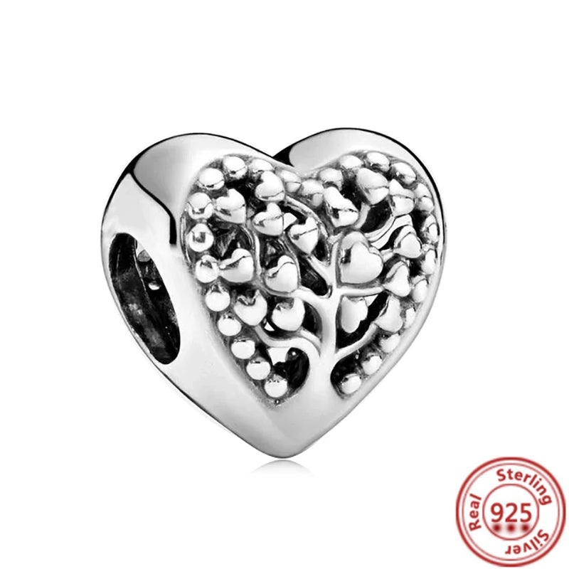 Heart Beads Fit Original Pandora Charms Bracelet