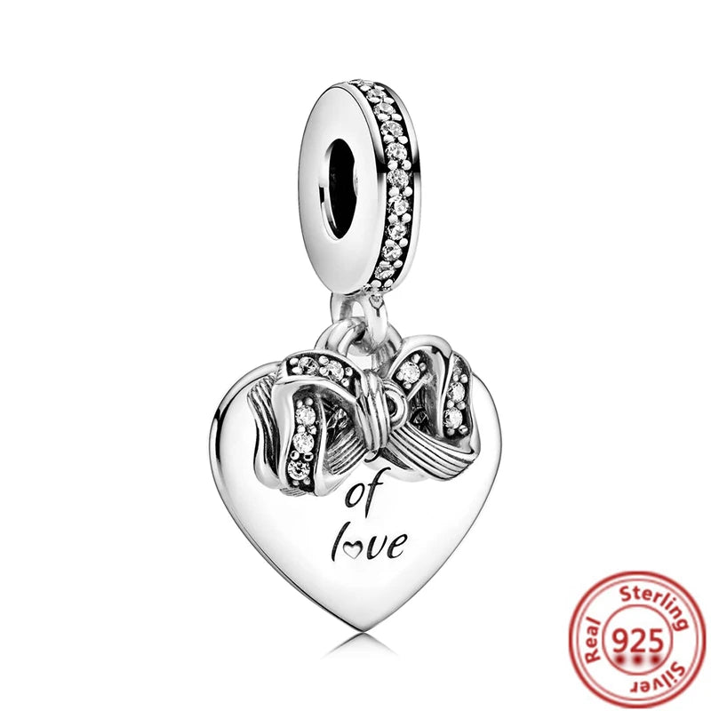 Heart Beads Fit Original Pandora Charms Bracelet