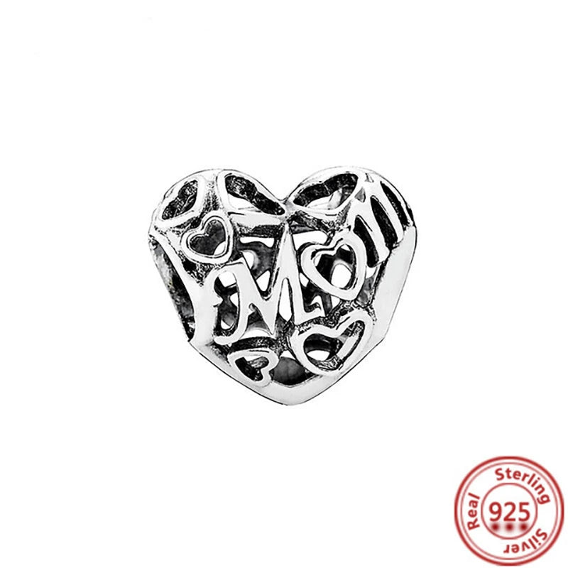 Heart Beads Fit Original Pandora Charms Bracelet