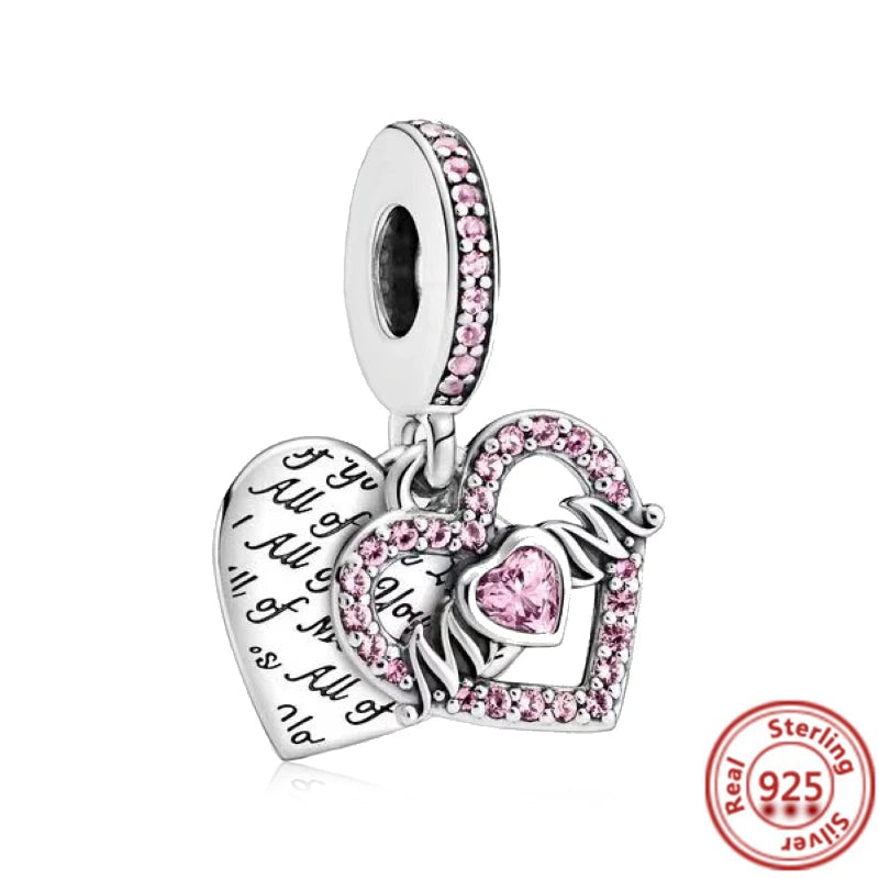 Heart Beads Fit Original Pandora Charms Bracelet