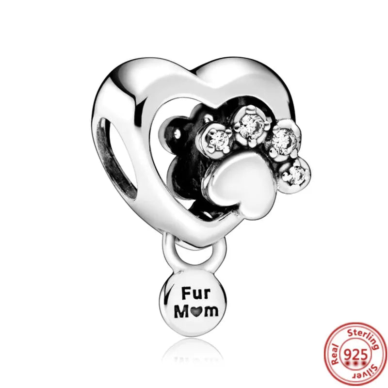 Heart Beads Fit Original Pandora Charms Bracelet