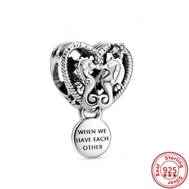 Heart Beads Fit Original Pandora Charms Bracelet